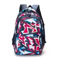 Купить Рюкзак TORBER CLASS X, темно-синий с розовым орнаментом, полиэстер, 45 x 30 x 18 см арт. T2602-NAV-BLU