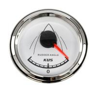 Указатель угла поворота руля, белый циферблат, нерж. ободок, д. 52 мм, 0-190 Ом