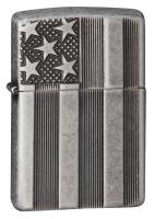 Зажигалка ZIPPO Armor™ с покрытием Antique Silver Plate™, латунь/сталь, серая, матовая, 38x13x57 мм