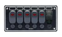 Купить Панель бортового питания 5 переключателей, USB зарядка арт. 10147-BKU