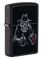 Купить Зажигалка ZIPPO Bar Skull Design с покрытием Black Matte, латунь/сталь, чёрная, матовая, 38x13x57 мм арт. 49254