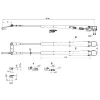 Купить Поводок стеклоочистителя пантографный W.E 500-600мм, посадка на вал M8-10 (тип-H) арт. D-009(B) 500-600