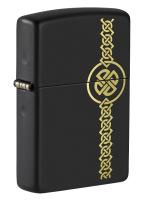Купить Зажигалка ZIPPO Celtic Design с покрытием Black Matte, латунь/сталь, чёрная, матовая, 38x13x57 мм арт. 49518