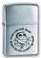 Зажигалка ZIPPO Горилла, с покрытием Brushed Chrome, латунь/сталь, серебристая, матовая, 38x13x57 мм