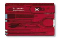 Швейцарская карточка VICTORINOX SwissCard Classic, 10 функций, полупрозрачная красная