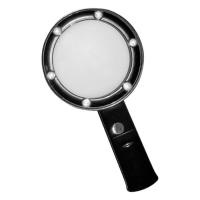 Купить Лупа Kromatech ручная круглая 5х, 75 мм, с подсветкой (6 LED), черная ZB666-075 арт. 1076333