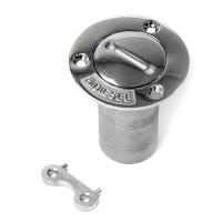 Горловина заливная SUNFINE 38мм прямая с ключом (Diesel), нержавеющая сталь