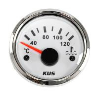 Указатель температуры двигателя 40-120 гр., белый циферблат, нержавеющий ободок, д. 52 мм