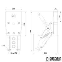 Купить Транец выносной с регулировкой угла наклона для ПЛМ до 25 л.с. (65 кг) пластик арт. 040400T