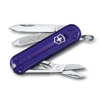 Купить Нож-брелок VICTORINOX Classic SD Colors "Persian Indigo", 58 мм, 7 функций, полупрозрачный индиго арт. 0.6223.T29G