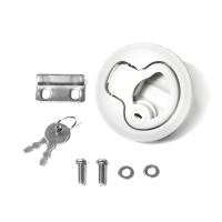 Замок потайной SUNFINE 61x35мм с ключами, белый пластик