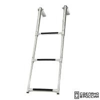 Купить Трап телескопический складной, 3 черных ступени (ширина 310 мм.) AISI 316 арт. 041102BT