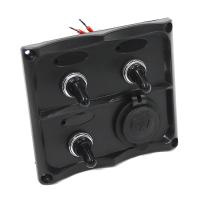 Купить Панель переключателей 3шт с гнездом прикуривателя NEKEKE арт. TF3J/S