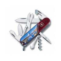 Купить Нож Victorinox Climber Matterhorn, 91 мм, 14 функций, полупрозрачный красный (подар. упак.) арт. 1.3703.TE2