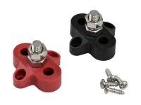 Клемма-штифт одинарная, M8, черная/красная