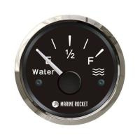 Купить Указатель уровня пресной воды 240-33 Ом (US), черный циферблат, нержавеющий ободок, д. 52 мм, Marine Rocket арт. WLM0006BSMR