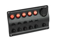 Купить Панель бортового питания 5 переключателей, USB зарядка, индикация, автоматы арт. 10226-BKU