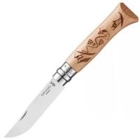 Купить Нож Opinel №8 Alpine adventures, нержавеющая сталь, рукоять дуб, гравировка лыжи, 002188 арт. 002188