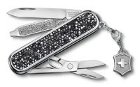 Купить Нож-брелок Victorinox Classic Brilliant Crystal, 58 мм, 5 функций, черный/серебристый арт. 0.6221.35