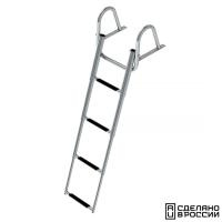 Купить Трап телескопический с поручнем, 4 черных ступени (ширина 350 мм.) арт. 040109BT