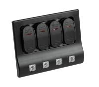 Купить Панель бортового питания 4 переключателя, индикация, автоматы арт. 10324