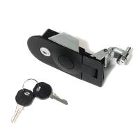 Фиксатор кнопочный врезной SUNFINE 110x50x45мм, цинковый сплав черного цвета