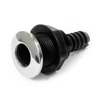 Стакан дренажный SUNFINE 19мм с нержавеющей накладкой, основание пластик