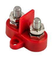 Клемма-штифт двойная с перегородкой, M10, красная