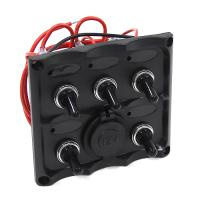 Купить Панель переключателей 5шт с гнездом прикуривателя NEKEKE арт. TF5J/S