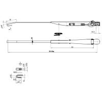 Купить Поводок стеклоочистителя W.E 300-400мм, посадка на вал 13,5мм (тип-H) арт. S-007(B) 300-400
