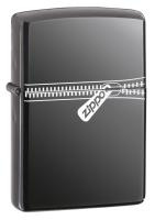 Зажигалка ZIPPO Classic с покрытием Black Ice ®, латунь/сталь, чёрная, глянцевая, 38x13x57 мм