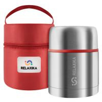 Термос для еды Relaxika 301 (0,5 литра) в термочехле, стальной
