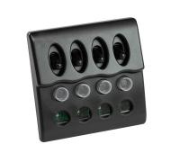 Купить Панель бортового питания 4 переключателя, индикация, автоматы арт. 10154-BK