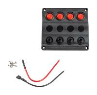 Купить Панель бортового питания 4 переключателя; индикация; автоматы арт. 10024-BK