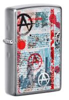 Купить Зажигалка ZIPPO Anarchy Design с покрытием Street Chrome™, латунь/сталь, серебристая, 38x13x57 мм арт. 49662