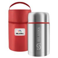 Термос для еды Relaxika 301 (1 литр) в термочехле, стальной