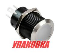 Кнопка без фиксации, подсветка белая, наклейки, 12 В, 20А, 19мм (упаковка из 10 шт.)