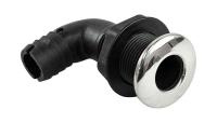 Купить Разъем водосброса угловой пластиковый с крышкой из нержавеющей стали под шланг 25,4 мм, черный арт. 40082-03