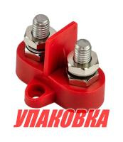 Клемма-штифт двойная с перегородкой, M8, красная (упаковка из 16 шт.)