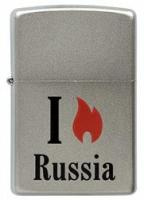 Зажигалка ZIPPO Flame Russia, с покрытием Satin Chrome™, латунь/сталь, серебристая, 38x13x57 мм