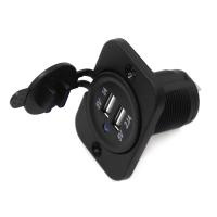 Купить Панель с двойным USB разъемом и подсветкой NEKEKE 12-24V, прямоуг., задняя арт. DS2213