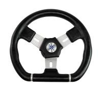 Купить Рулевое колесо ELBA SPORT обод черный, спицы серебряные д. 320 мм арт. VN13321-01