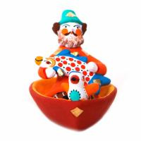 Купить Фигурка "Мужик в лодке с рыбой и птичкой" арт. DT 0004 R