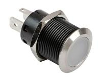 Купить Кнопка с фиксацией, подсветка красная, наклейки, 12 В, 20А, 19мм арт. PB4511TLR