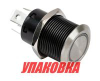 Кнопка с фиксацией, подсветка белая, 12 В, 20А, 19мм (упаковка из 10 шт.)