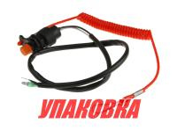 Кнопка аварийной остановки с чекой, 12 В 12-15 А, НЗ, провод 60 см (упаковка из 10 шт.)