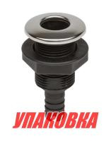 Купить Разъем водосброса пластиковый с крышкой из нержавеющей стали под шланг 16 мм, черный (упаковка из 3 шт.) арт. BS3500_pkg_3