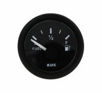 Указатель уровня топлива 240-33 Ом (US), черный циферблат, черный ободок, д. 52 мм