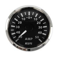Амперметр аналоговый -/+50 А; черный циферблат; нержавеющий ободок; д. 52 мм