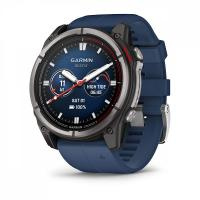 Garmin quatix® 8 - 51 мм, AMOLED, Sapphire, Titanium, синий силиконовый ремешок